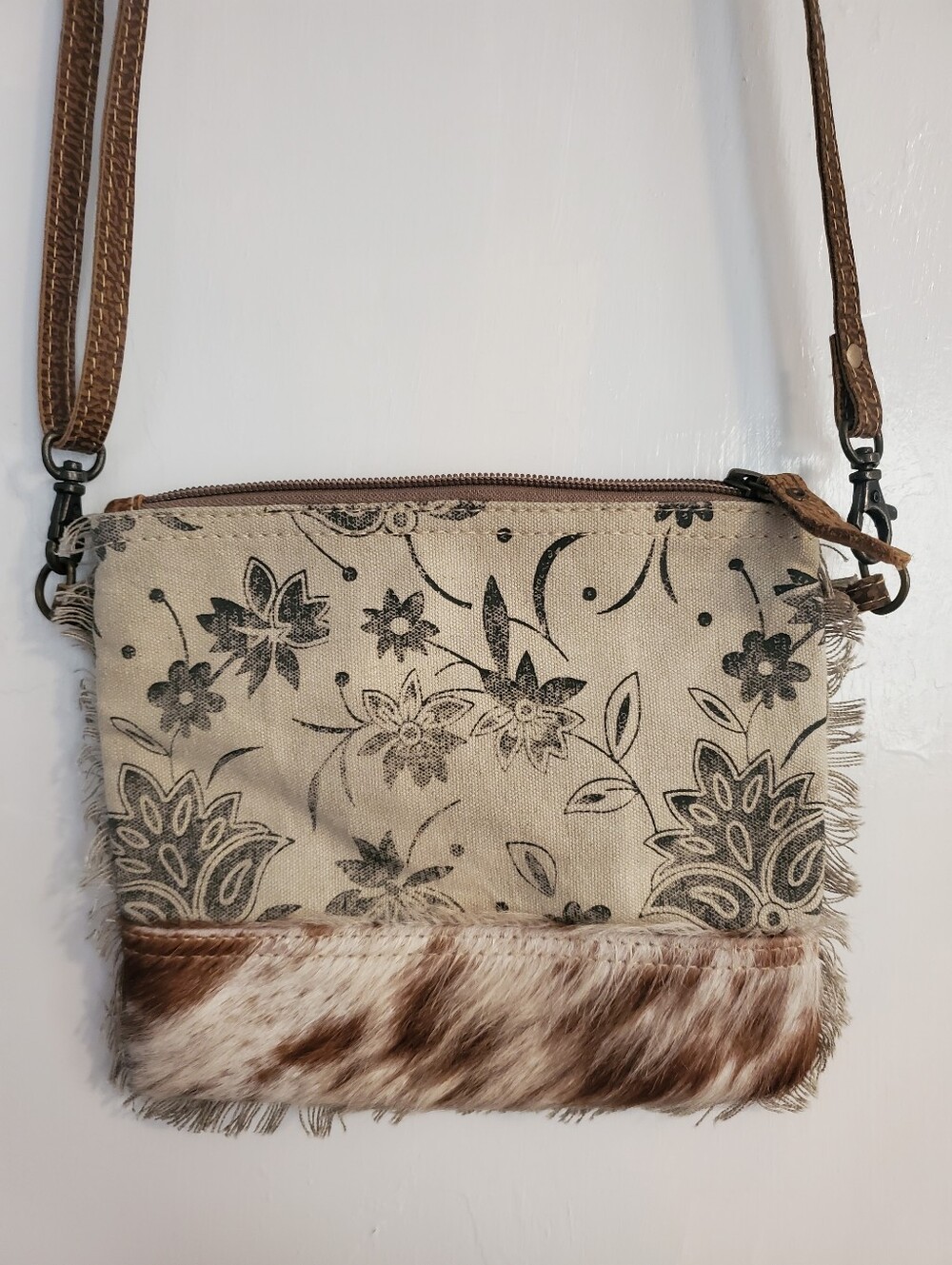Myra Bag Floral Cowhide Crossbody Bag